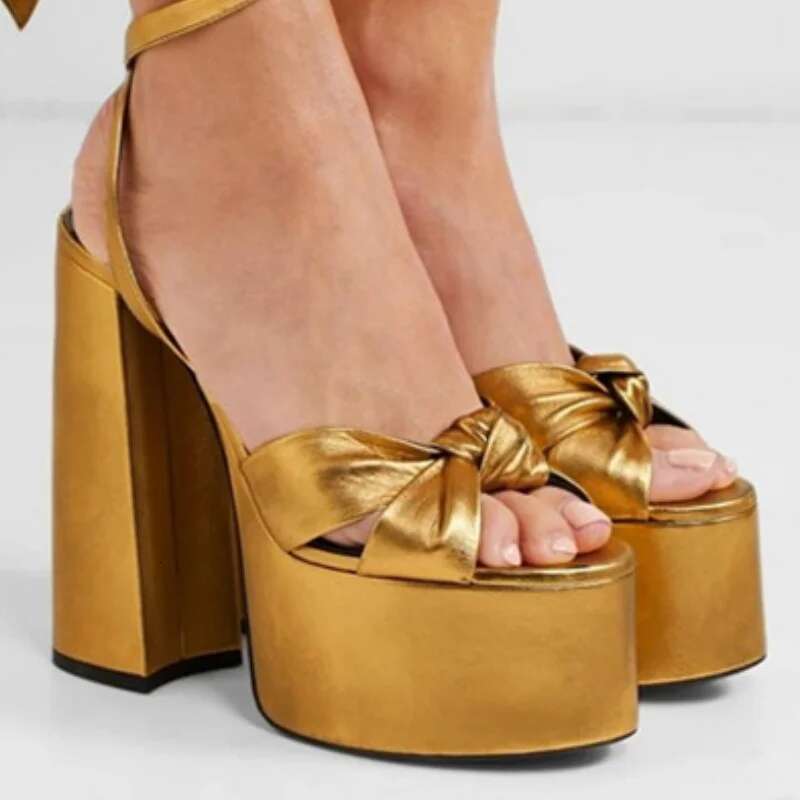 Vintage Leopard Print Platform Sexy Round Open Toe Square Heel Women's Shoes Spring Summer Lace-up Suede Modern Sandals