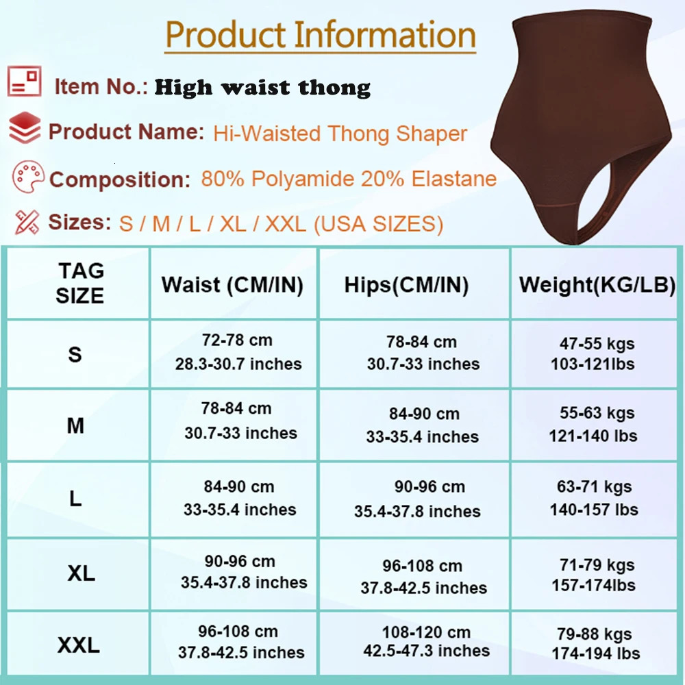 Women Thong Shapewear High Waist Body Shaper Tummy Control Stretch Black Sexy Slimming Underwear Smooth Body Nude T-Back Brief 250424