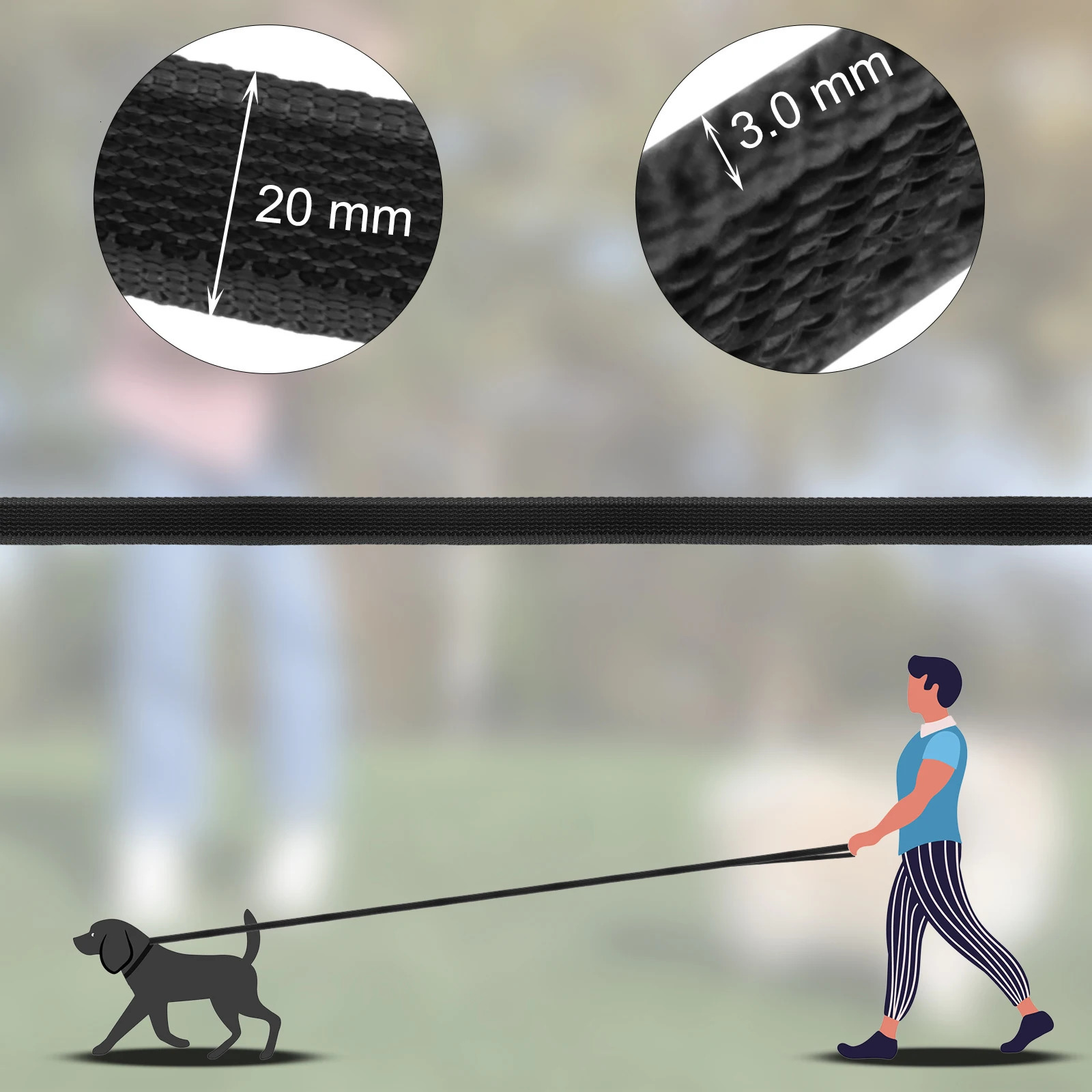 1.5M 15M Small and Medium sized Long Dog Belt 10M Latex Silk Simple and Convenient Light Training Big Dog Belt 5m 250427