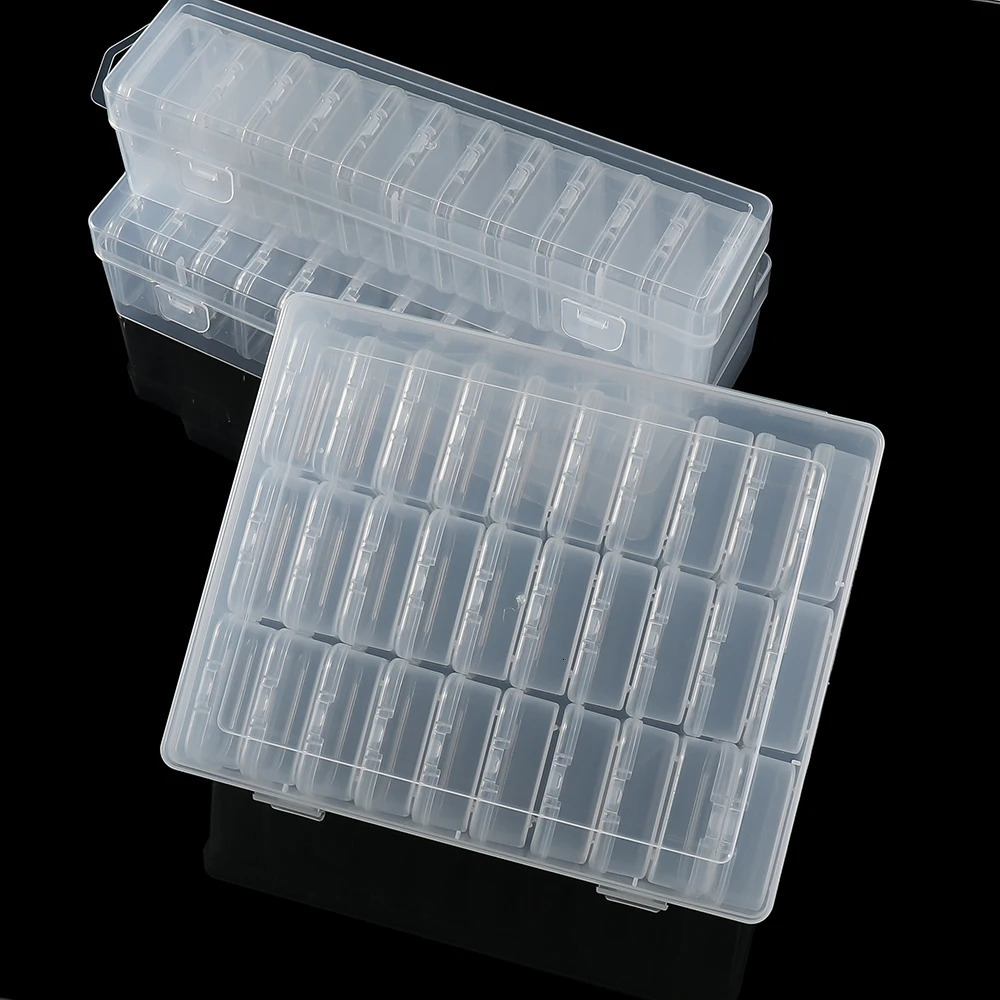 Bead Organizer Box 12/24/30Pcs Small Clear Plastic Bead Storage Containers with Hinged Lid for Storage Crafts Jewelry Organizer 250428