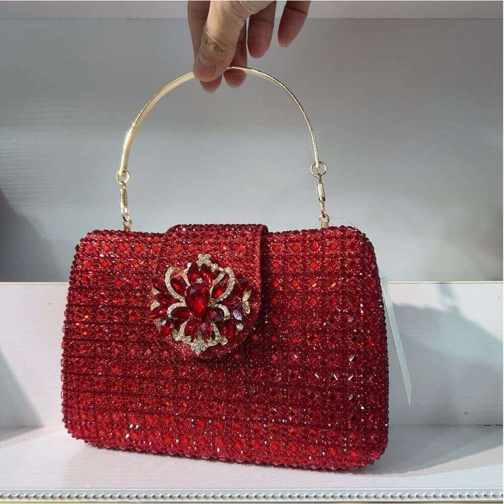 Dinner Bag New Full Handheld Diamond Embedding Banquet Bag Celebrity Girl Rhinestone Purse Bag KQ