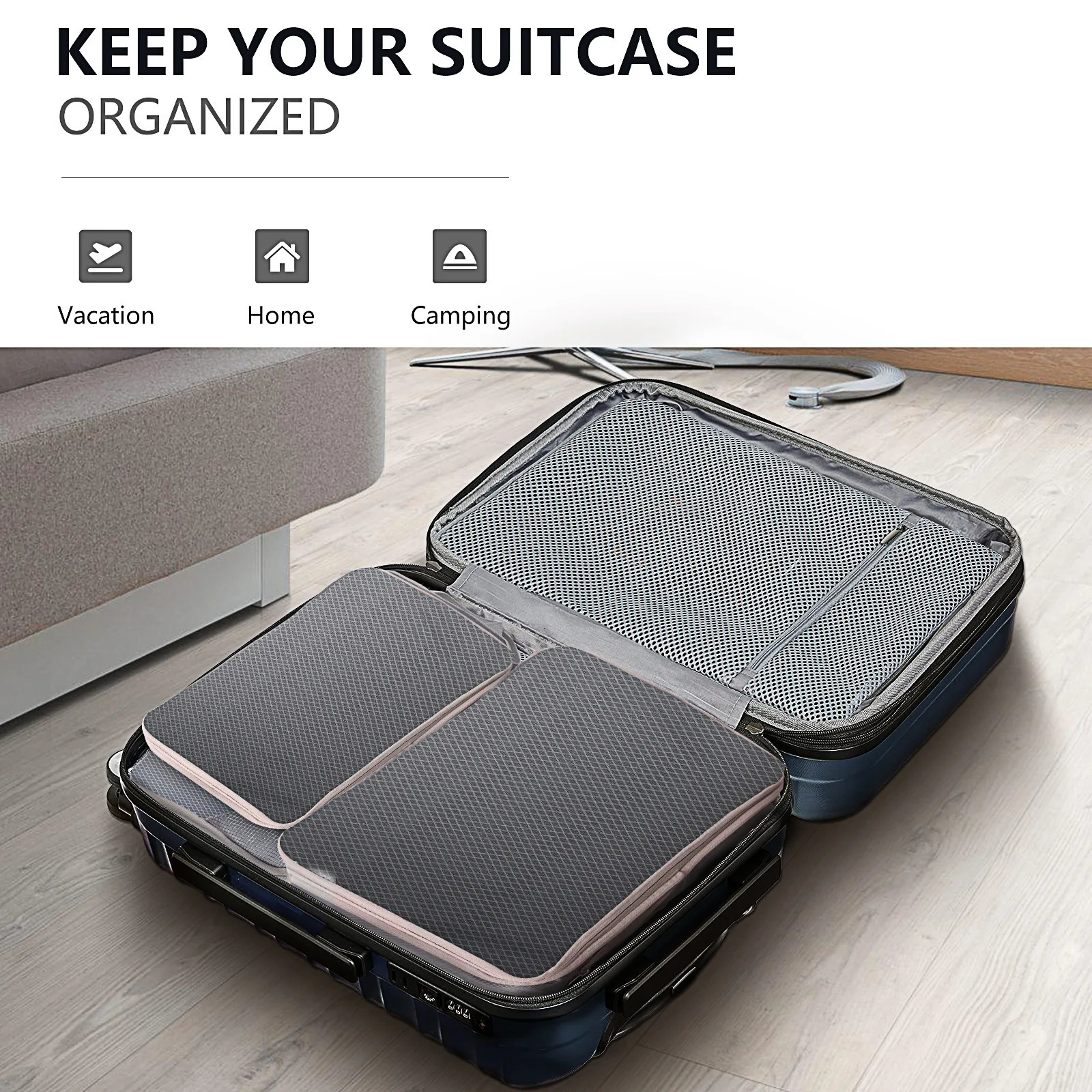 3-7 compressed cube travel storage organizer set with shoe bag mesh visual luggage portable lightweight suitcase 250430