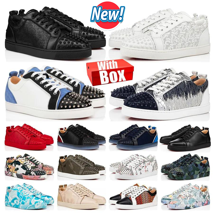 Unisex Designer Leather Sneakers Sole platform Flat Red Bottoms Dress Shoes
