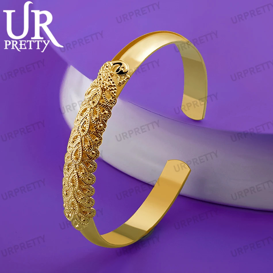 925 sterling silver 18k gold fashionable pattern bracelet charm gift party wedding high-quality jewelry 250425