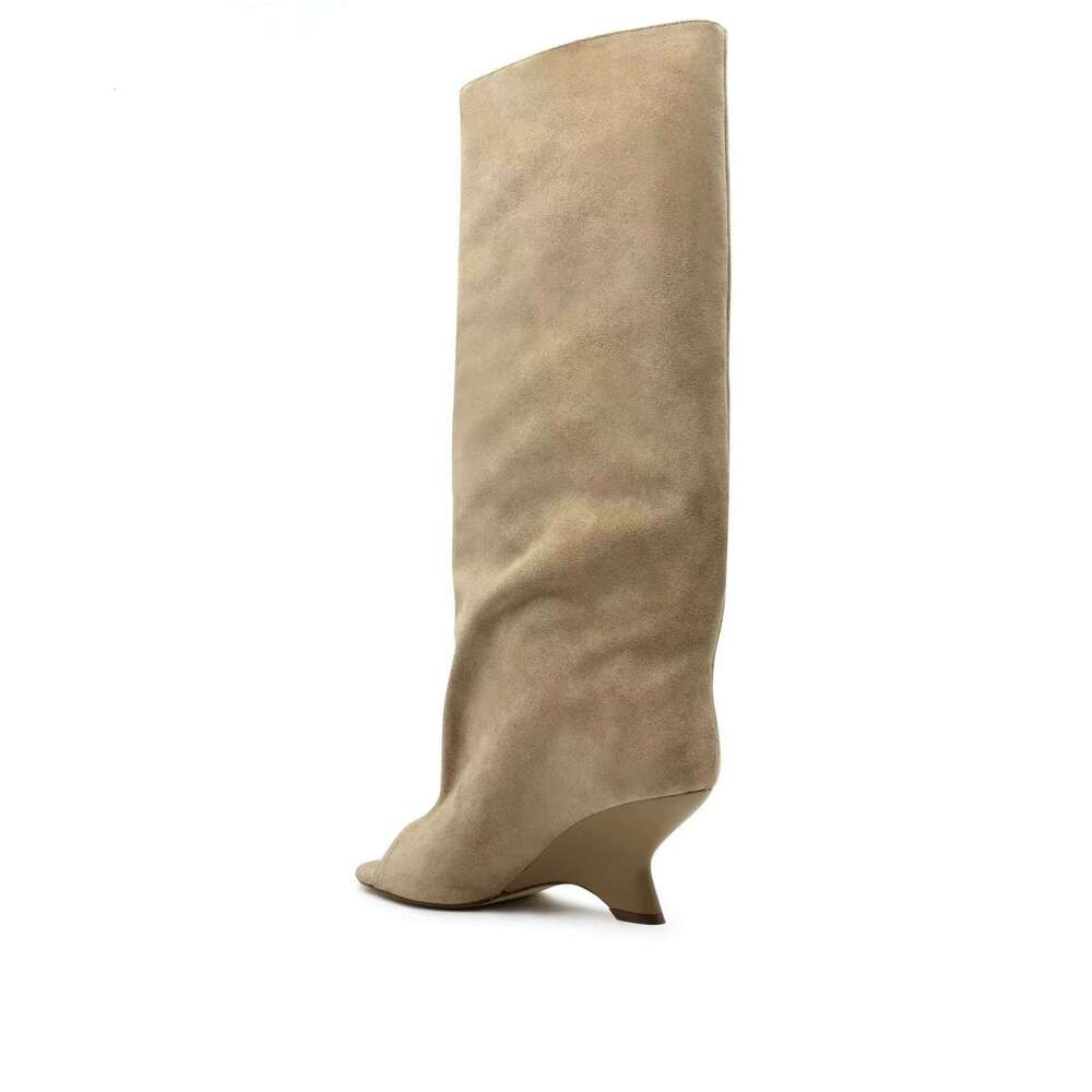 Fashion Versatile Open Fish Mouth High Heels Shaped Heel Casual Designer Unique Women Shoes Boots