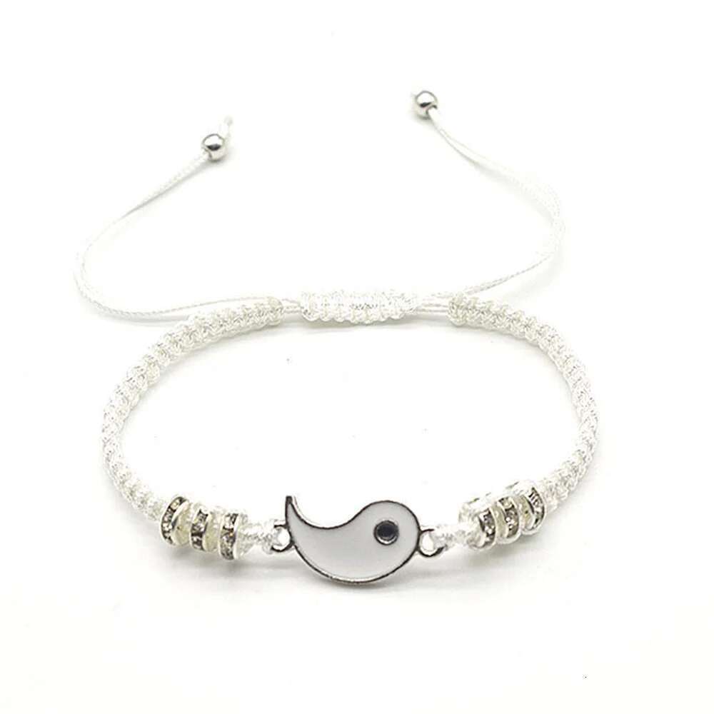 2022 New Best Friend Bracelets 2 Matching Yin Yang Adjustable Cord Bracelet For Bff Friendship Relationship Boyfriend Girlfr