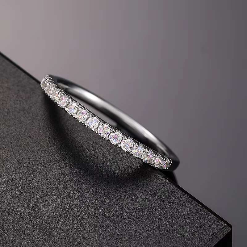 Dropshipping Wholesale Fine Jewelry Fashion White Gold Plated 925 Silver VVS Moissanite Diamond Engagement Ring for Women