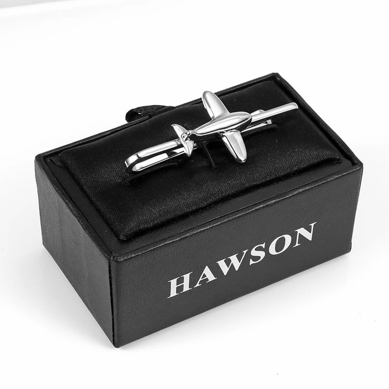 HAWSON fashion airplane tie clip for men mens imitation rhodium-plated funny tie clip tie rod mens wedding gift 250430