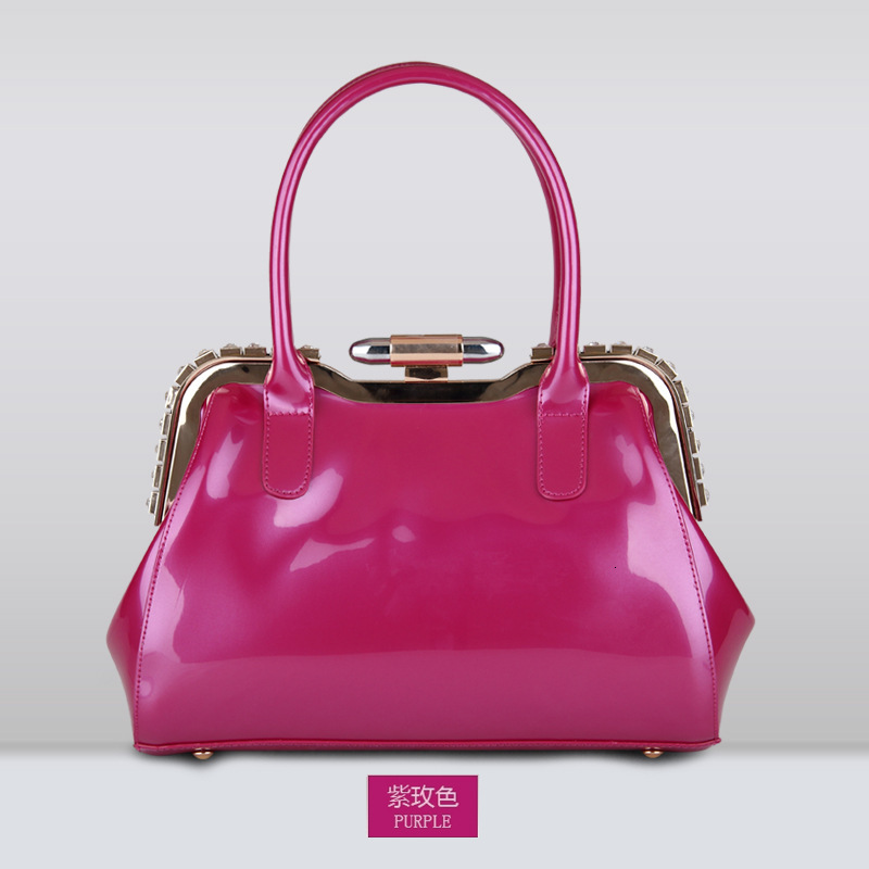 Banquet 2025 New Lacquer Leather Women's Handheld Bags and Luggage