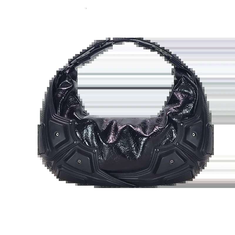 Summer Metallic Leather Handbag Hobo Purse Sier/Black/Hotpink Shoulder Bag