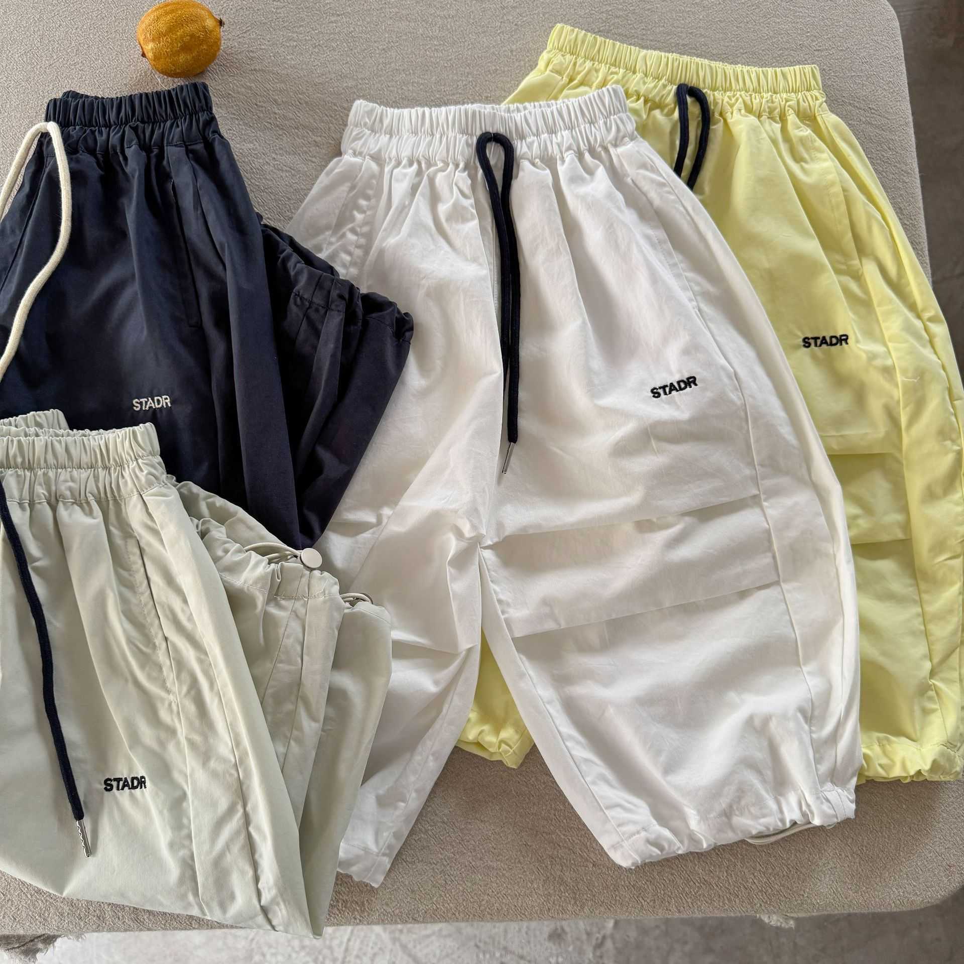 2025 Summer New Boys and Girls Four Color Embroidered Parachute Pants Personalized Baby Casual Pants Trendy Y250430HBUI