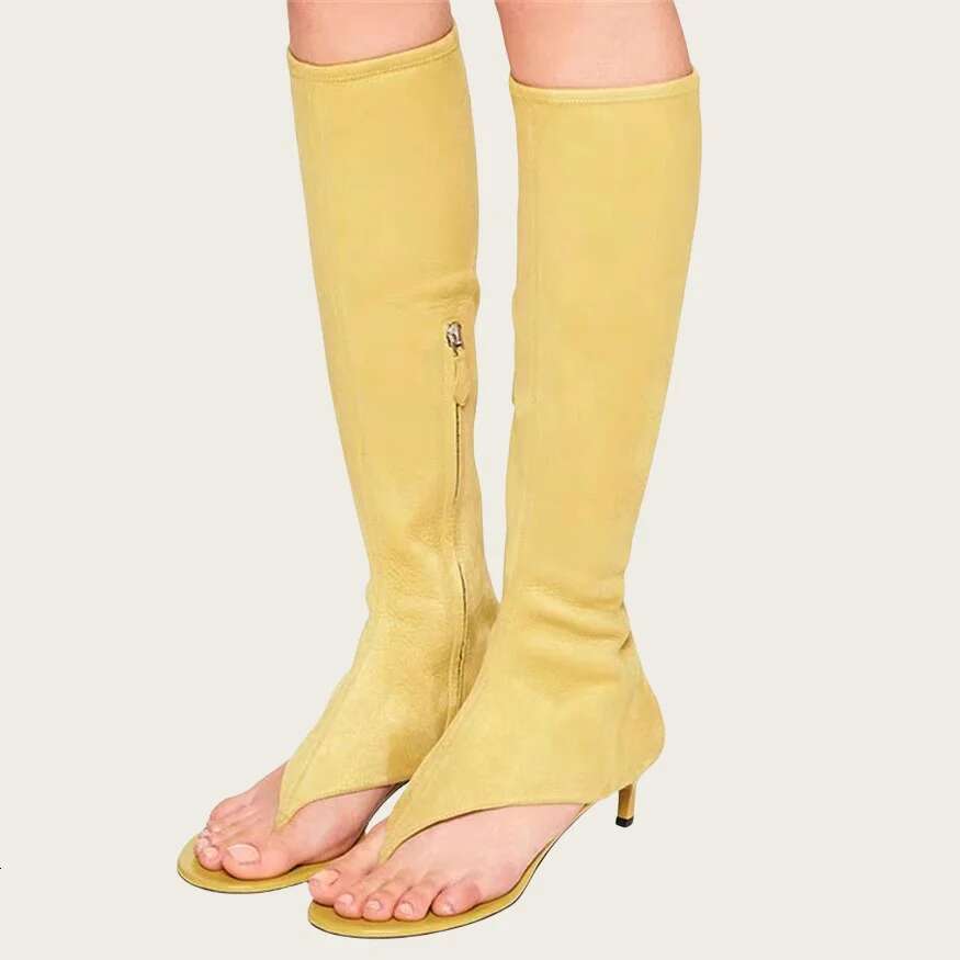 New Open Toe Clip-on Ankle Boots For Designer Fashion Women Shoes Low Comfortable Sandals Side Zipper Party High Heel