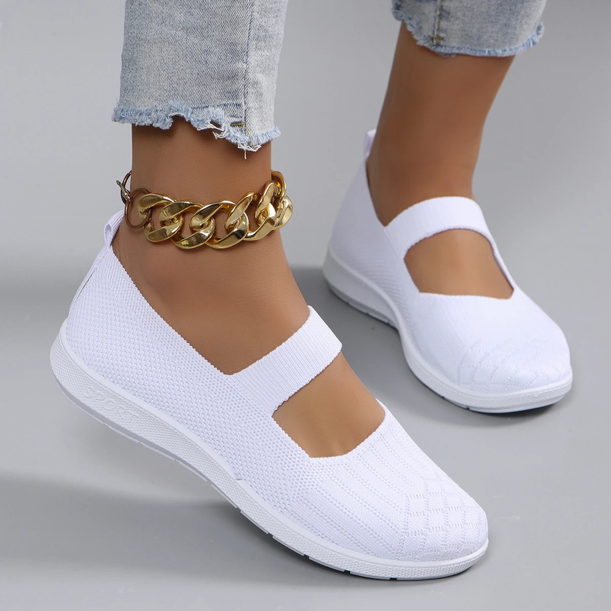 Spring womens sports shoes fashionable breathable lightweight non slip durable casual sports shoes flat shoes 250430