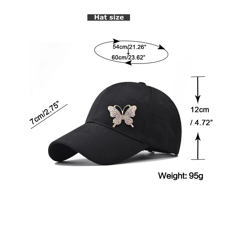 Diamond Butterfly Baseball Hat Womens Spring/Summer Paradigm Sun Hat Lace Pattern Baseball Hat 250430
