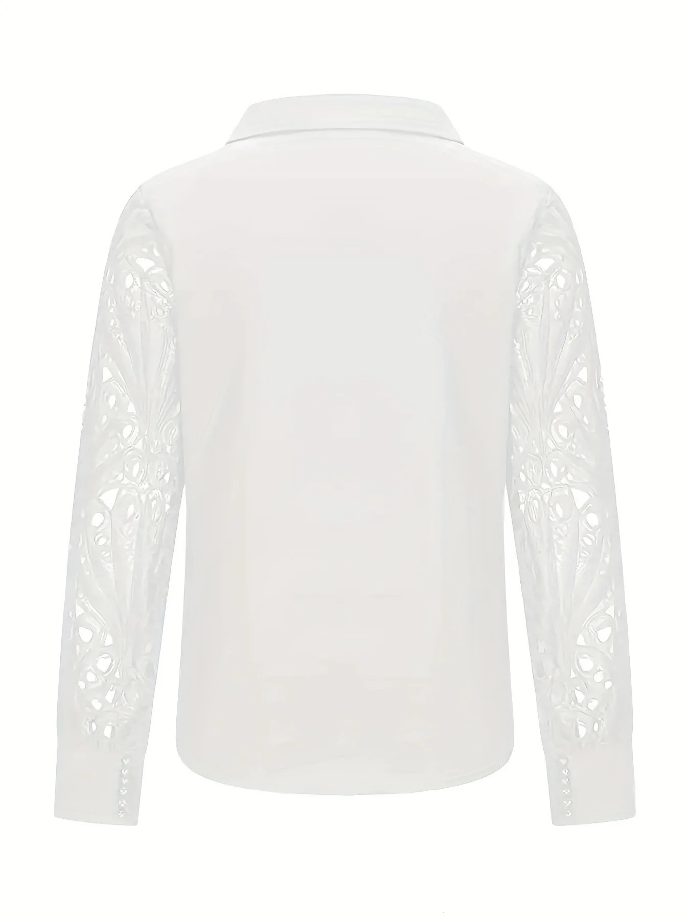 2025 SpringSummer Womens Elegant Solid Chiffon Shirt Casual Long Sleeve Vneck Loose Office Tuned Top 250422