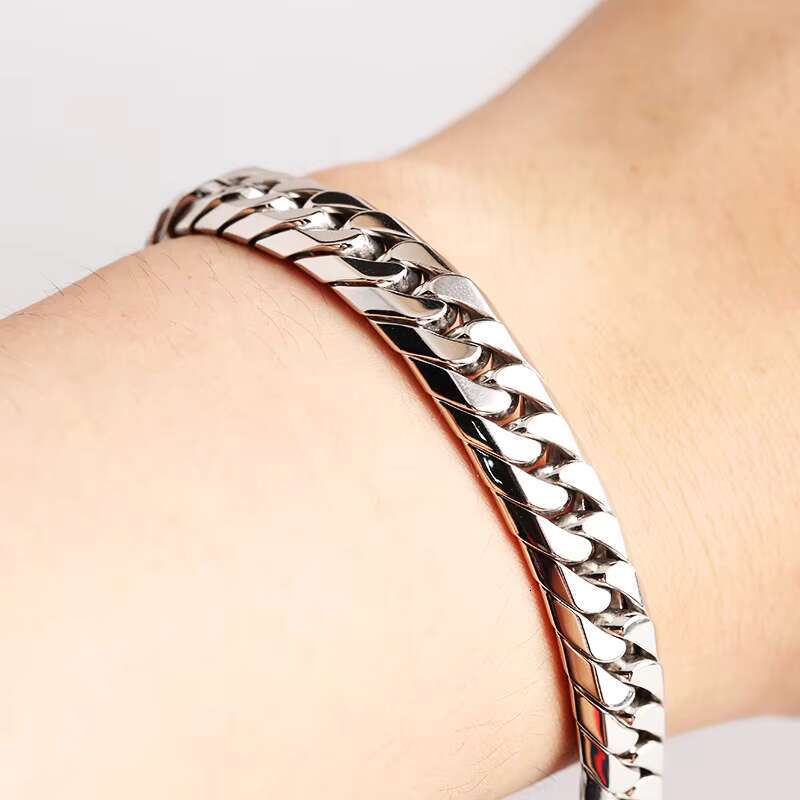 Wholesale Silver Moissanite Cuban Chain Punk Custom Rapper Bracelet Hip Hop Mens Gold Chain Design 925 Silver Cuban Bracelets