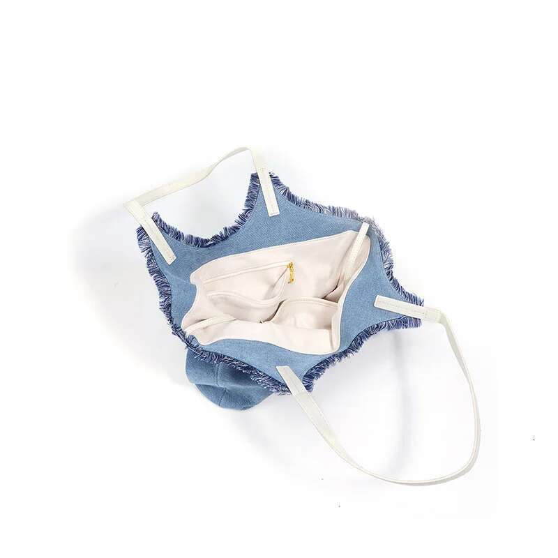Tassel Denim Handbag New Summer Style Brand Design High Quality Texture Soft Fabric Classic Versatile Casual Blue Shoulder Bag