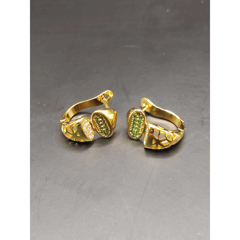 Dubai Gold Plated Open Bangles Earring Ring 3Pcs Set For Women African Arabic Wedding Jewelry Indian Gift