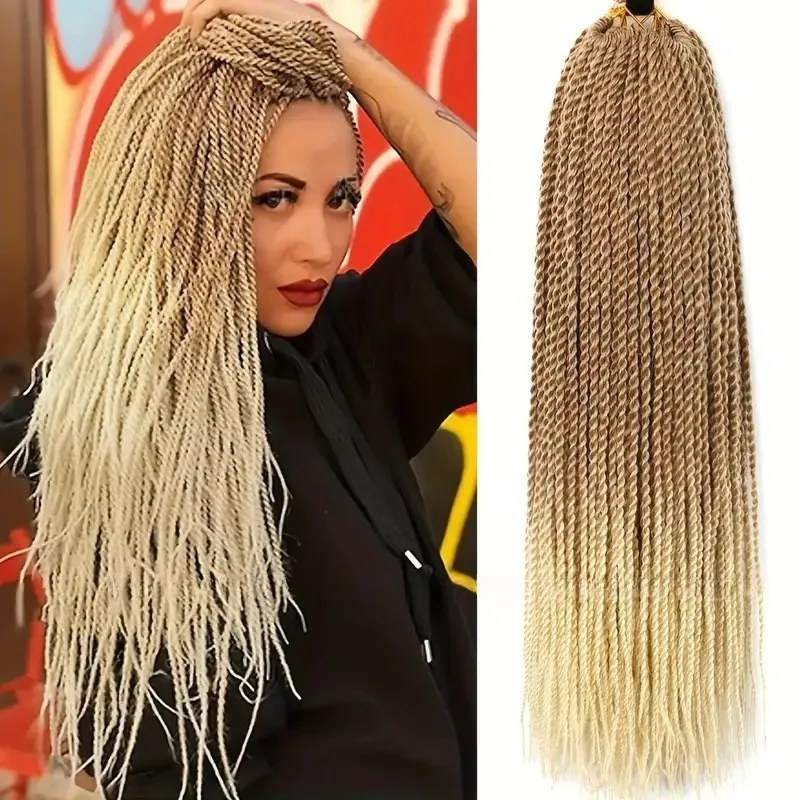 3 Bundles Braiding Hair Twist Knotless Braided Goddess for Boho Braids Hair Senegalese Twists Hand Braided Extension Braided for Black Women Crochet H