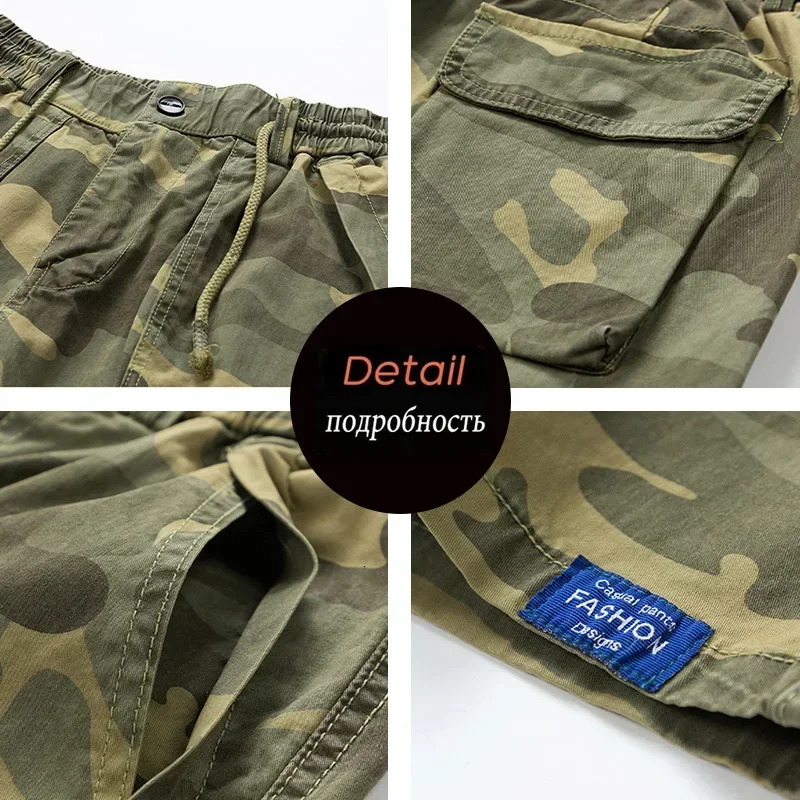 Summer mens cotton cargo camouflage shorts clothing casual breeze Bermuda beach jogging direct LZLLTT 250425