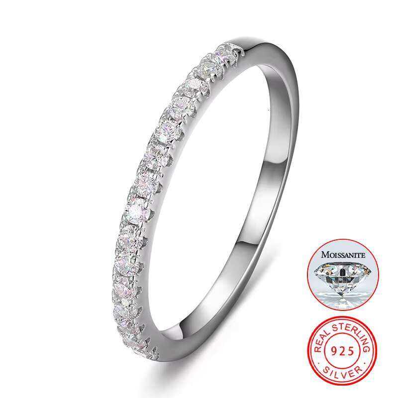 Dropshipping Wholesale Fine Jewelry Fashion White Gold Plated 925 Silver VVS Moissanite Diamond Engagement Ring for Women
