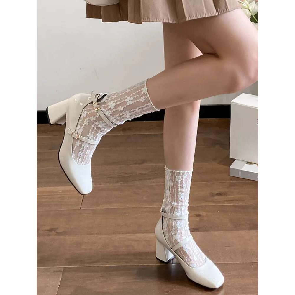 Fashion Classic Square Toe Pumps Buckle Strap Ladies Retro Casual Shoes Comfortable Versatile Women Shoe