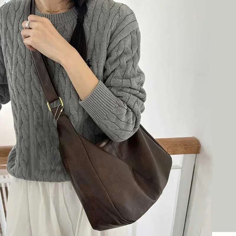 Maillard Retro 2024 New Trendy South Korean Tote All-Match Large Capacity Shoulder Bag Handbag for Women