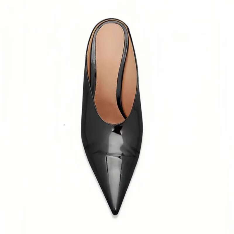 New Fashion Pointed Toe Mules Large Size Women Slippers Gold High Heels Wedge Heel Slip-on Sandals Closed toe Casual Shoes