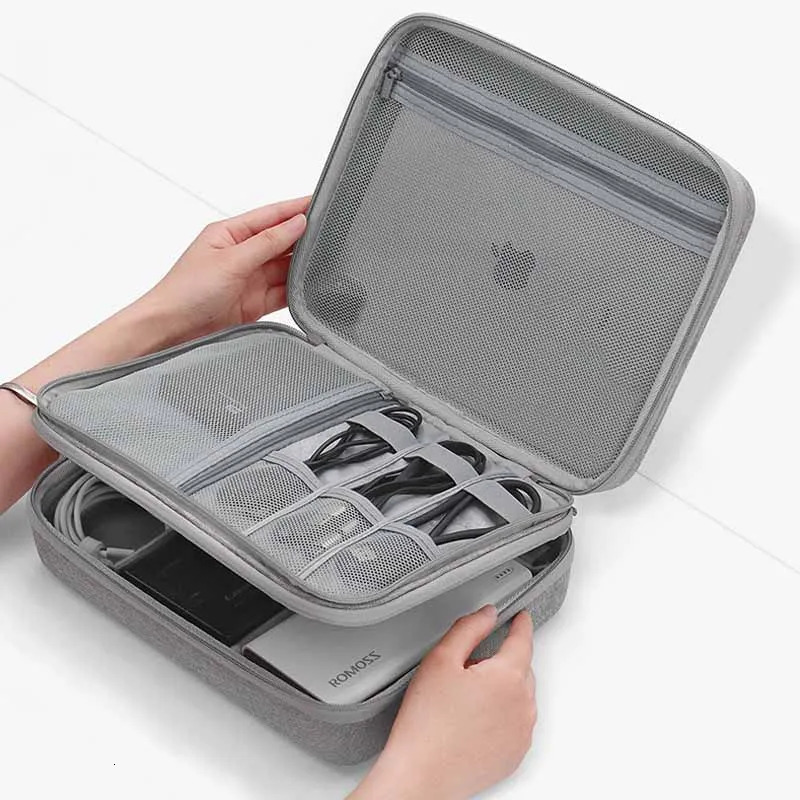 Large capacity digital storage bag travel power bank data cable manager mobile phone charger protective box 250430