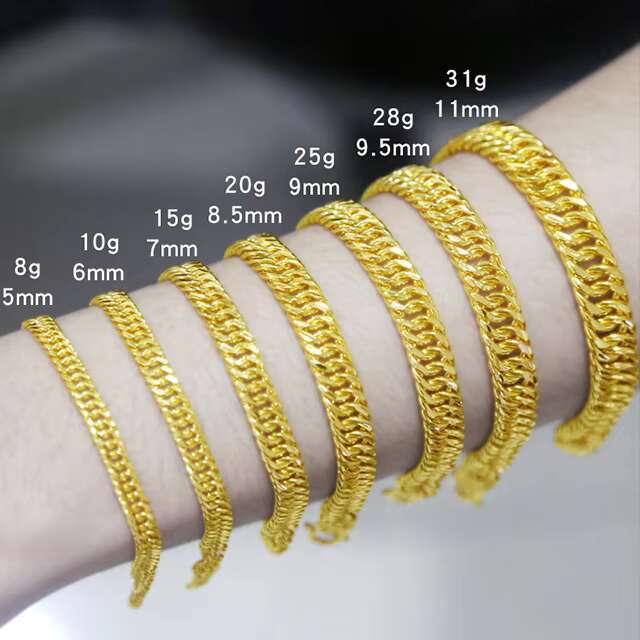Xinfly 2023 Brand Engagement Wedding Waterproof Good Jewelry Pure 24k Yellow Gold G999 Men Women Cuban Flat Chain Bracelets