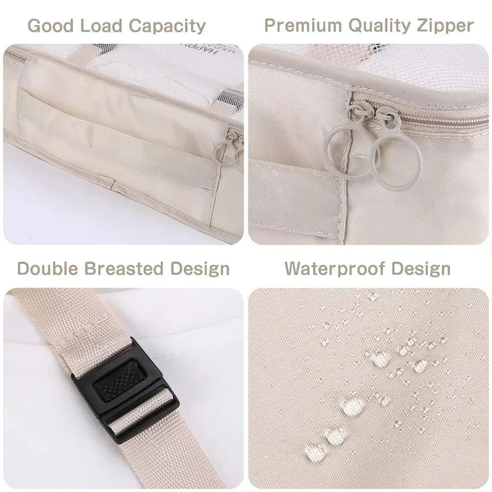 7-piece folding travel organizer storage bag wardrobe cube luggage packaging set storage luggage clothing shoe box 250430
