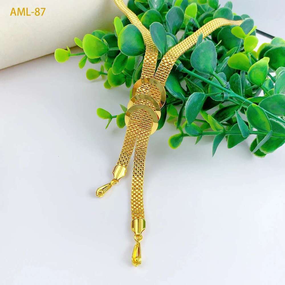 Ethiopian Bridal Jewelry Sets For Women Indian Dubai Gold Color Knot Design Necklace And Earrings Set Wedding