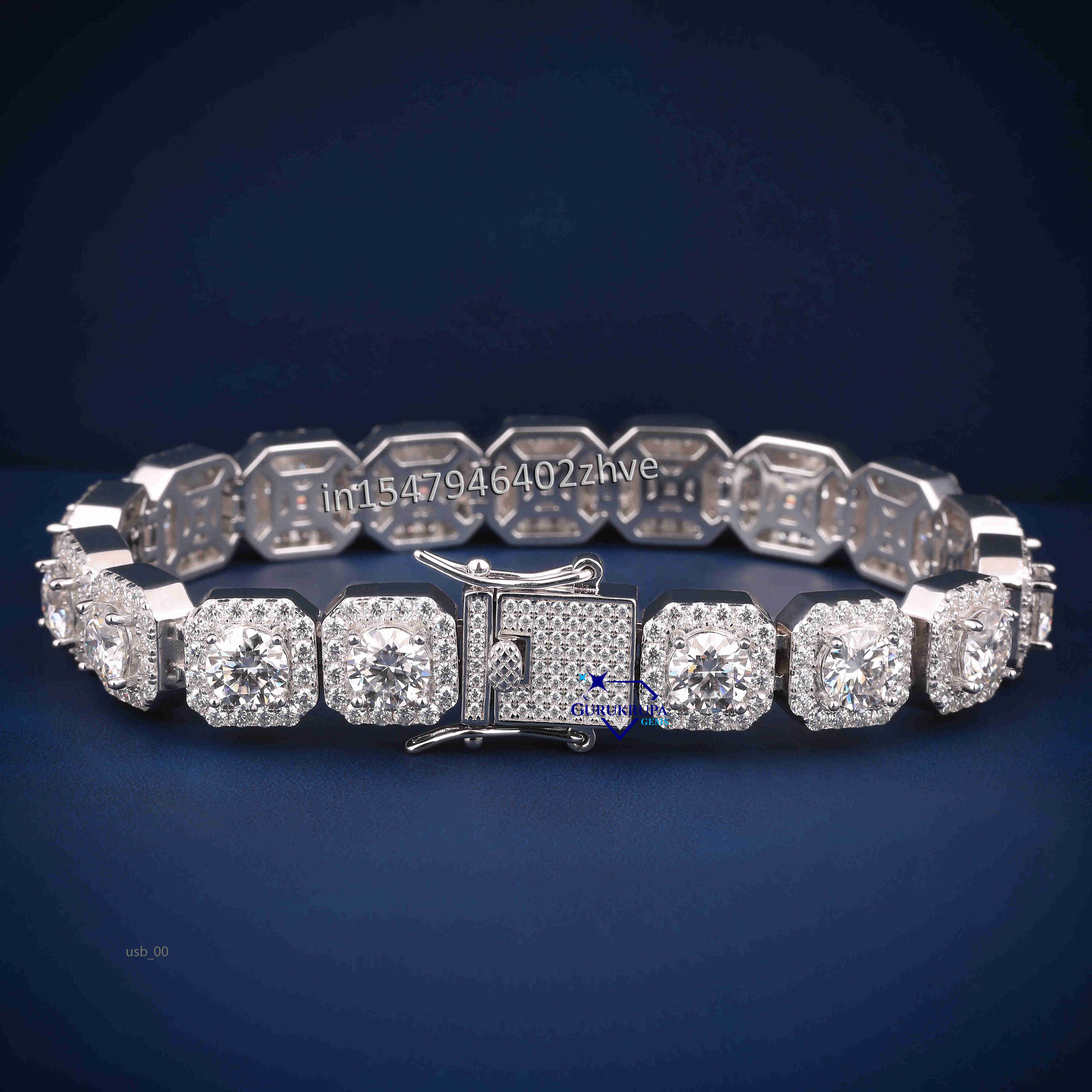 New Arrival Iced Out Luxury Rapper Square Bracelet HipHop Bling Moissanite Diamond Bracelets 925 Silver Women Men Jewelry