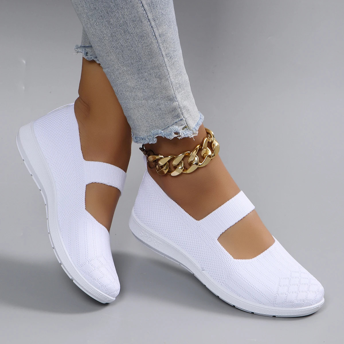 Spring womens sports shoes fashionable breathable lightweight non slip durable casual sports shoes flat shoes 250430