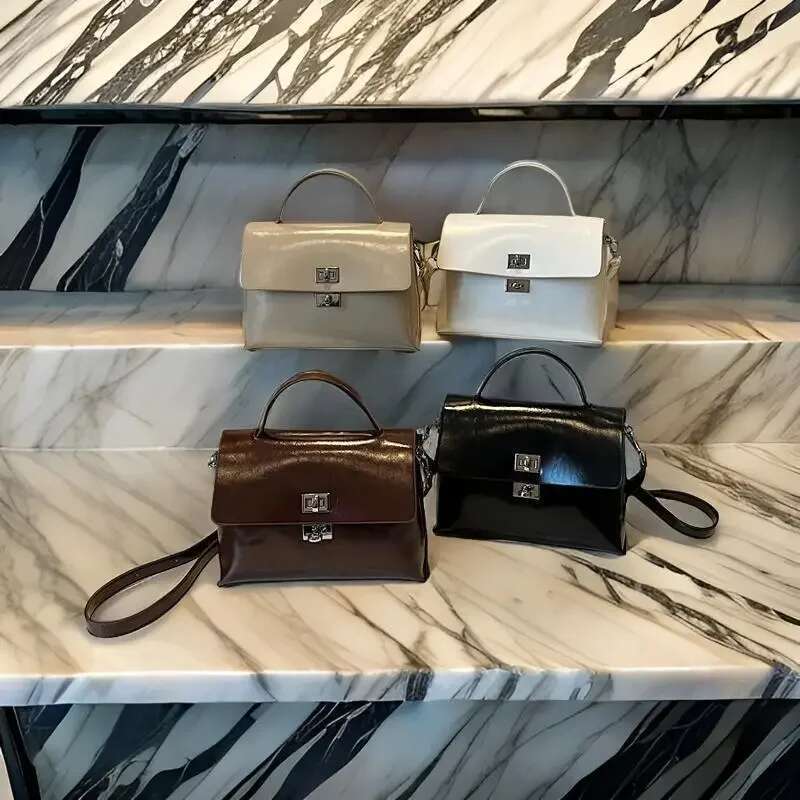 High-End Commuter Messenger Bag Women's Large Capacity Crossbody Tote Vintage Minimalist Leather Shopper
