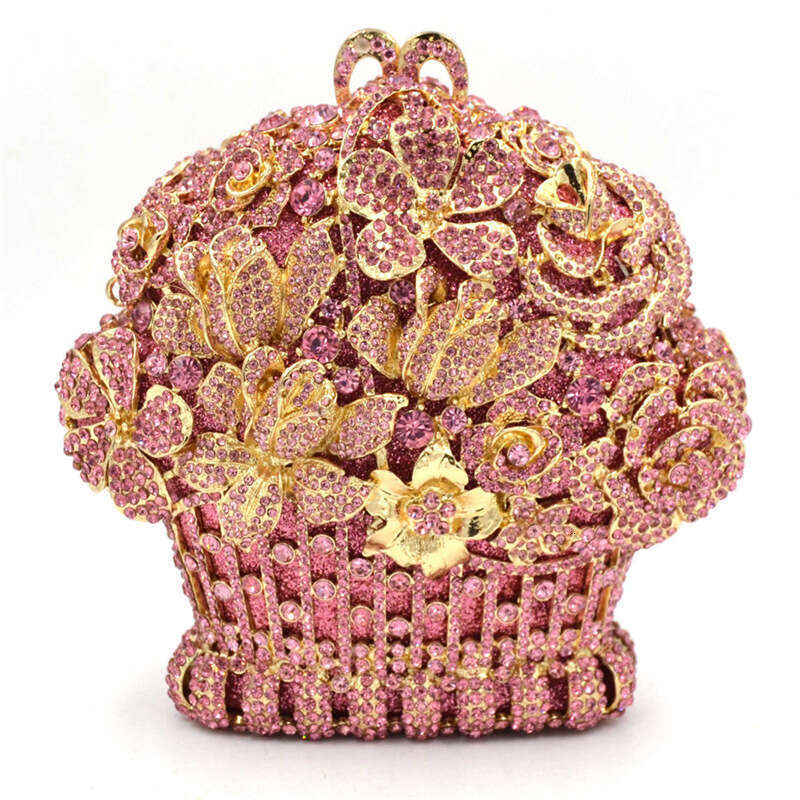 Dinner Bag BL Package Hollow Metal Crystal Banquet Diamond Set Handheld Package Flower Basket Package KQ