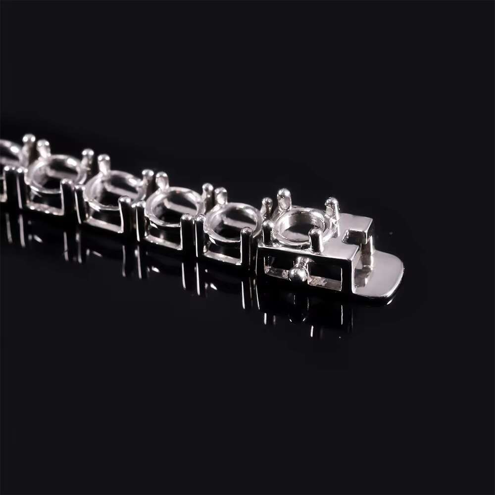 Abiding OEM ODM 9K 10K 14K 18K White Gold Semi Mount Bracelet 5mm 8 Inches Diamond Tennis Bracelet Mounting