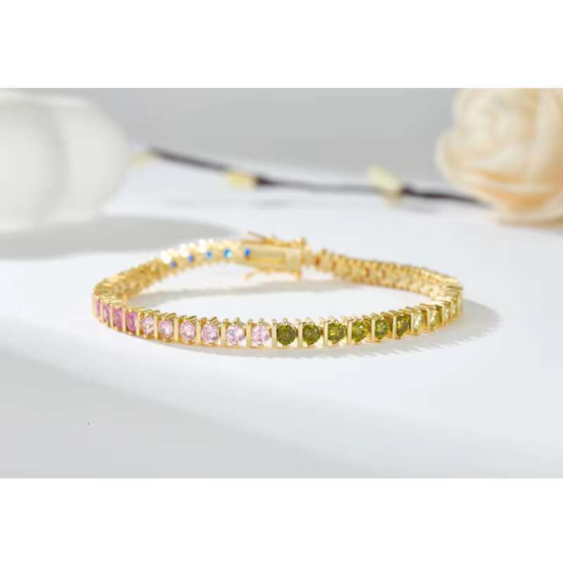 Customizable 14K 18K Gold Plated Women Rhinestone Moissanite Luxury Tennis Bracelet