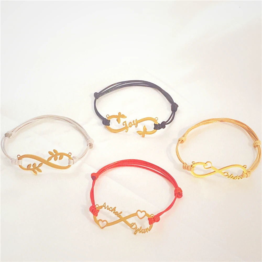 Personalized Custom Name Bracelet Mom Infinity Adjustable Bracelet Stainless Steel with Kids Names Gift for Mom Jewelry 250430