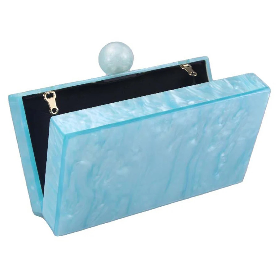 Marble yellow green mixed acrylic wallet and womens handbag shoulder clip cross body bag chain clutch wedding party 250428