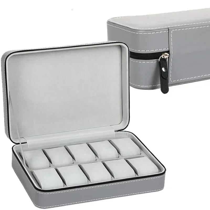 Organizer of the 6/10/12 girls portable watch storage box for featuring a classic style multifunctional watch display box with zipper 250430