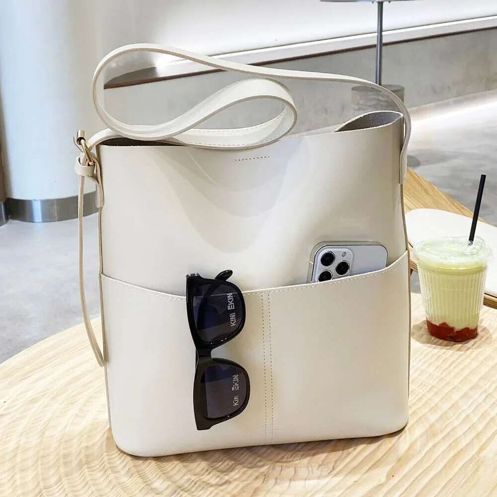 Women Bucket PU Leather Shoulder Tote Multi Pocket Top-Handle Messenger Bags Desiner Hobo Female Shopping Bag