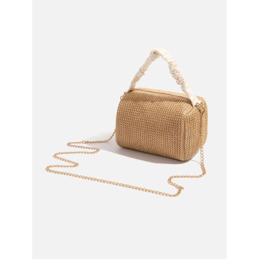 Beach Vacation Chain Bag, Contrasting Woven Handbag, Fashionable And Lightweight Shoulder Bag