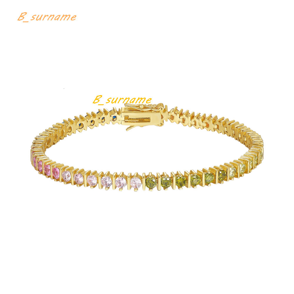 Customizable 14K 18K Gold Plated Women Rhinestone Moissanite Luxury Tennis Bracelet