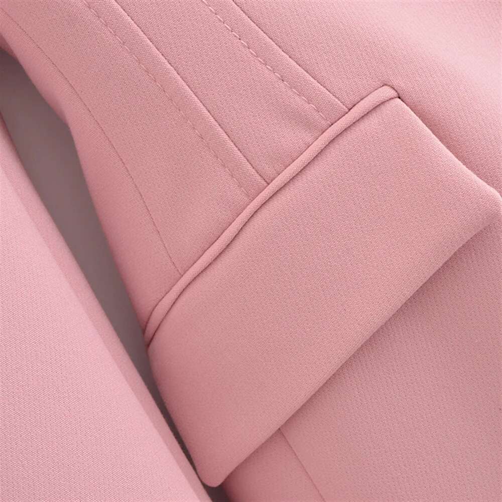 TRAF Autumn New Product Women's Fashion Casual Solid Color Slimming Collar Pocket Decoration Long Sleeve Suit Coat