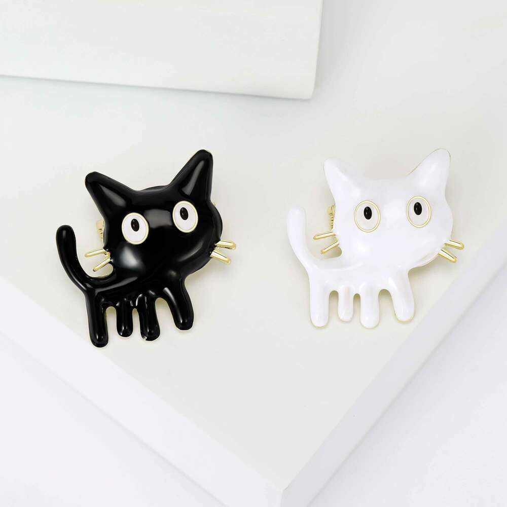 Enamel Cat Brooches For Women Unisex Rhinestone Animal Pins Banquet Party Backpack Gifts Jewelry Accessories