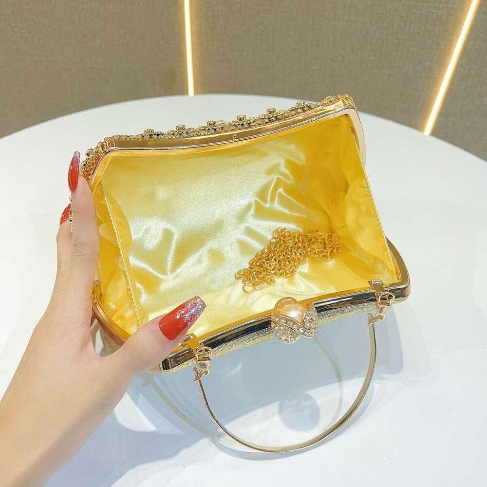 Dinner Bag New Diamond Studded Tassel Evening Dress Xiaoxiangfeng Birthday Wedding Banquet Bag Pearl Single Shoulder Crossbody Dinner Bag KQ