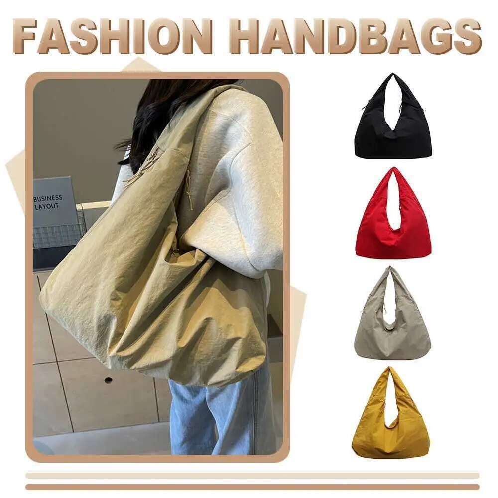 designer bag Women Simple Tote Handbag Large Capacity Solid Color Multi-Pocket Nylon Shoulder Shopping Work Date Bag