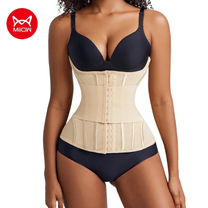 MiiOW waist trainer tight corset womens binding device shape abdominal wrap body weight loss belt flat abdomen exercise shaping 250430