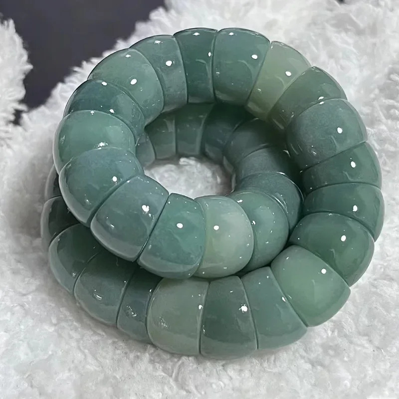 Smoking gray floating flower Pork Intestine white jade root bracelet womens duplex temperature student Bodhi seed Buddha B 250428